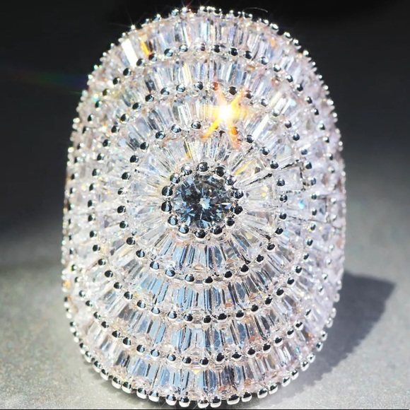 Sterling silver wide cocktail ring - Picture 2 of 4